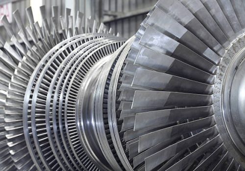 Internal rotor of a steam Turbine at workshop